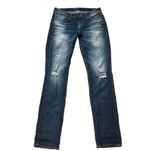 Big Star - Women’s Jeans Size 27R Distressed Straight Leg “Liv” Inseam 33.5”